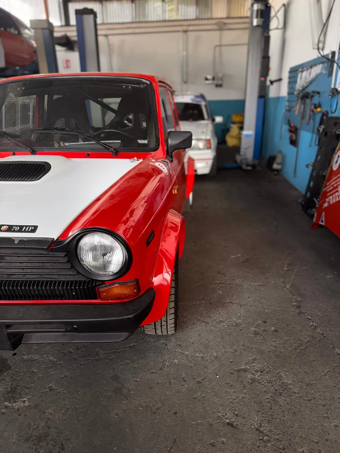 Autobianchi A112 Abarth da rally nell'officina GSN Competition